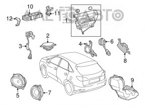 Subwooferul din portbagajul Lexus RX350 RX450h 10-15 cu 4 pini.