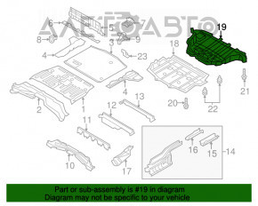 Protecția difuzorului barei spate pentru Nissan Leaf 18-22 cu o capacitate de 40 kWh.