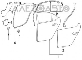 Ușa goală din spate dreapta pentru Lexus LS460 LS600h 07-12