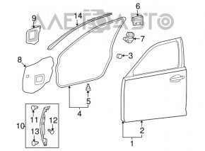 Ușa goală din față stânga pentru Lexus LS460 LS600h 07-12, neagră, 212 pini