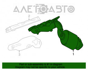 Colector de evacuare dreapta cu catalizator pentru Lexus LS460 07-12