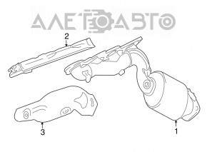 Galerie de evacuare dreapta cu catalizator Lexus LS460 07-12 nou original OEM