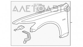 Aripa din față stânga pentru Lexus LS460 LS600h 07-12, neagră, 212 de pini.