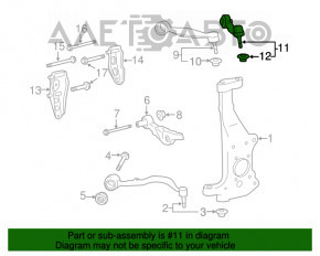 Maneta superioară din față dreapta spate pentru Lexus LS460 07-12 rwd cu crăpături în silentbloc.