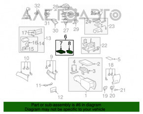 Capacul consolei centrale cu suport pentru pahar Lexus LS460 LS600h 07-12 din lemn