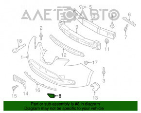 Capacul de protecție a barei față pentru cârligul de remorcare Nissan Leaf 11-17