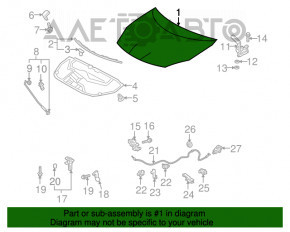 Capota goală Toyota Prius 30 10-15 din oțel nou, neoriginal, cu tăieturi.