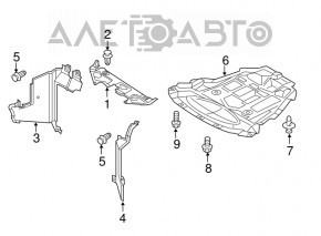 Protecția motorului față Nissan Leaf 13-17 se rupe.