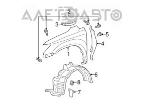 Aripa dreapta fata Lexus RX300 RX330 RX350 RX400h 04-09 SUA nou original OEM