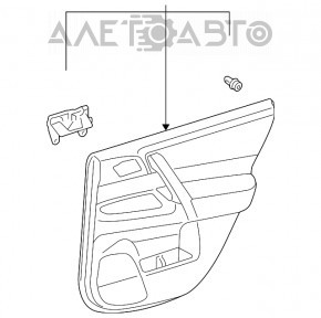 Capacul ușii din spate dreapta Toyota Highlander 08-13 gri, cu inserție de lemn deschis, JBL, zgârieturi.