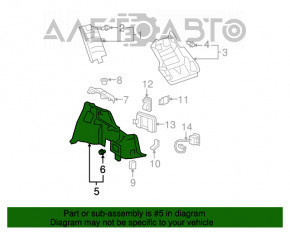 Обшивка арки правая Toyota Highlander 08-13 серая, царапины