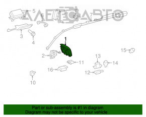 Airbagul de siguranță în volanul șoferului pentru Toyota Highlander 08-13, negru.