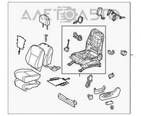 Scaun de pasager Toyota Highlander 08-13 cu airbag, piele gri