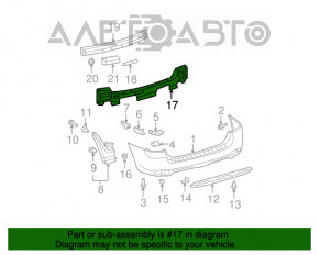 Absorbantul de bara spate Toyota Highlander 08-10 are o fisură