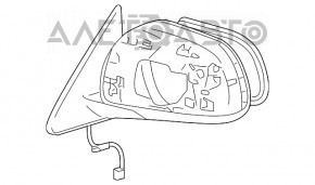 Oglindă laterală dreapta Toyota Highlander 08-13