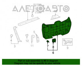 Capacul portbagajului inferior al usii Toyota Highlander 08-13 gri, zgârieturi