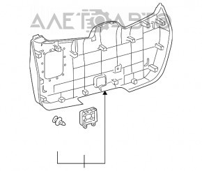 Обшивка двери багажника нижняя Toyota Highlander 08-13 серая, под саб, JBL, царапины, без заглушки