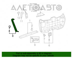 Capacul portbagajului dreapta Toyota Highlander 08-13 gri tip 1 zgârieturi