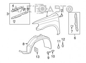 Aripa din față stânga Toyota Highlander 08-10 albastru 8S7, cleme