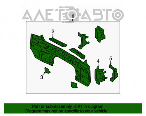 Panoul din spate al unui Toyota Highlander 08-13, argintiu, ruginit