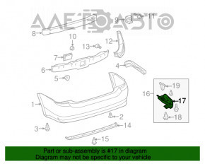 Buza bara din spate stânga Toyota Prius 2004-2009 structura zgârieturii.