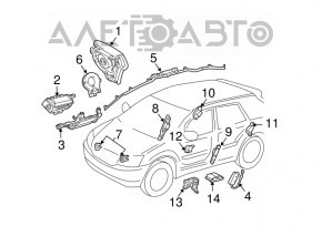 Модуль srs airbag компьютер подушек безопасности Lexus RX300 RX330 RX350 04-09