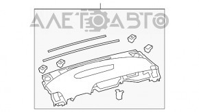 Torpedo cu airbag frontal pentru Toyota Prius 30 14-15, bej, cu capac, zgârieturi.