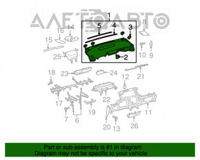 Торпедо передняя панель без AIRBAG Toyota Prius 30 10-15 черн, с накладкой