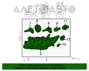 Far dreapta față Toyota Camry v40 07-09, gol, halogen