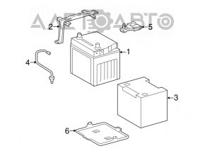 Suportul bateriei pentru Lexus RX350 RX450h 10-15 tip 2, 2 piese.