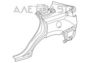 Aripa spate dreapta a un sfert de Lexus RX350 RX450h 10-15, grafit, tije.