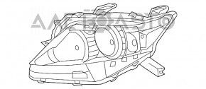 Far dreapta fata goala Lexus RX350 RX450h 10-12 pre-restilizare, halogen, pentru polizare, fisura in fixare