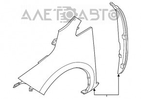 Aripa dreapta fata Nissan Leaf 13-17 alb QAK