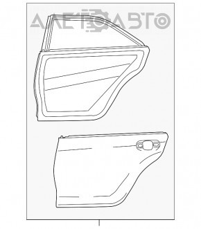 Ușa goală din spatele stâng al unui Toyota Camry v55 15-17 SUA, nou, neoriginal