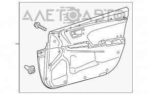 Capacul ușii, cartela frontală stânga Toyota Camry v55 15-17 SUA gri