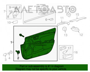 Capacul ușii, cartela frontală stânga Toyota Camry v55 15-17 SUA gri