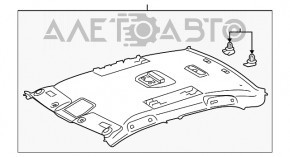 Acoperirea plafonului pentru Toyota Camry v55 15-17 SUA fără panoramic, gri.