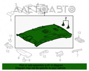 Обшивка потолка Toyota Camry v55 15-17 usa без люка серый