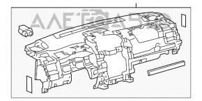 Panoul frontal al torpedo fără AIRBAG pentru Toyota Camry v55 15-17 SUA, alb, cu capac și compartiment.