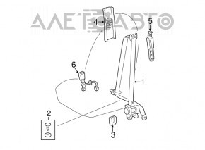 Centura de siguranță pentru șofer Toyota Camry v55 15-17 SUA gri, material textil