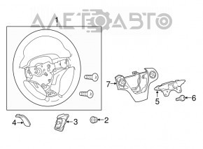 Butoanele de control de pe volanul Toyota Camry v55 15-17 usa LE sunt rupte.