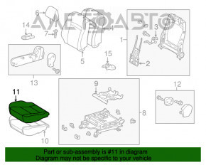 Scaun de pasager Toyota Camry v55 15-17 SUA fără airbag, manual, combinat, negru.