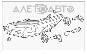 Фара передняя правая Toyota Camry v55 15-17 голая usa LE\XLE галоген новый неоригинал