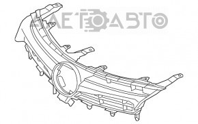 Решетка радиатора grill Toyota Camry v55 15-17 usa LE без эмблемы