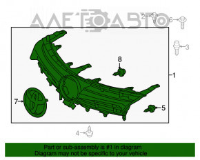 Grila radiatorului Toyota Camry v55 15-17 SUA hibrid cu emblema