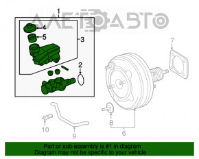 Cilindrul principal de frână Toyota Camry v55 15-17 SUA fără piston