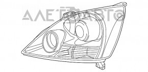 Фара передняя левая голая Lexus GX470 03-09 галоген