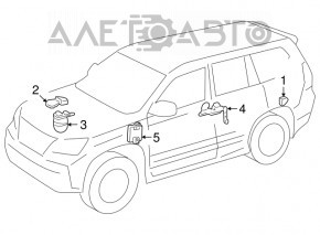 Senzorul de nivel al suspensiei pneumatice din față stânga pentru Lexus GX470 03-09, nou, original OEM.