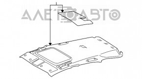 Acoperirea tavanului Lexus RX300 RX330 RX350 RX400h 04-09 bej, sub trapă, sub monitor, pentru curățare, îndoit