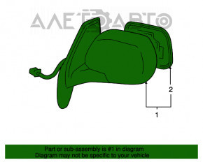 Oglindă laterală stângă Lexus RX330 RX350 RX400h 04-09, 11 pini, auriu